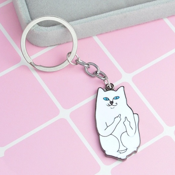 NEW Cat Metal Keychain Keyring - Picture 2 of 3